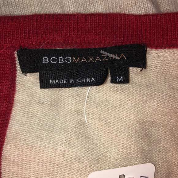 BCBGMAXAZRIA  Red/Tan Caridgan M - Picture 5 of 6